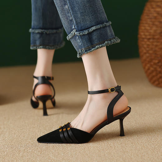 夏季新款，里外全皮包头细跟凉鞋YX-A912 商品图7