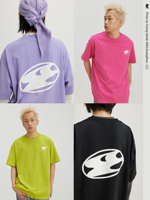 CryingCenter 椭圆形3C LOGO四色经典宽松纯色短袖基础款圆领T恤 商品图0
