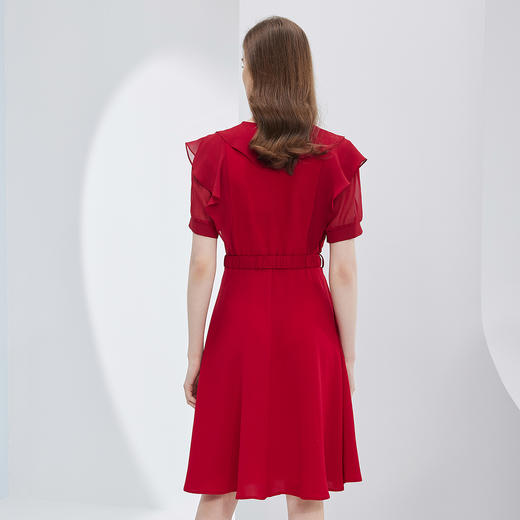 NF899斯尔丽瑟俪2023新款荷叶领法式浪漫轻薄柔美连衣裙 商品图1