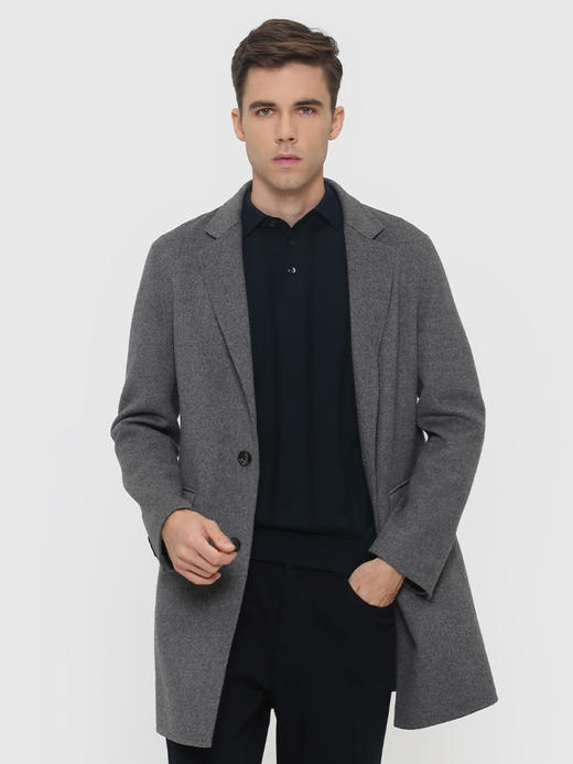 callisto灰色羊绒羊毛大衣 FRFEC061C 商品图0