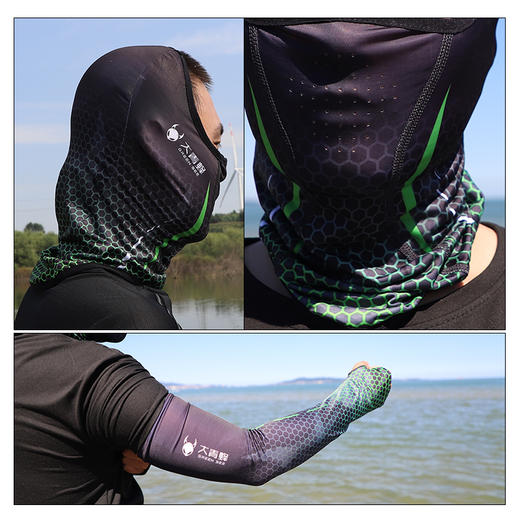 钓迷大青蜂钓鱼防晒面罩护臂袖套款护颈脖子钓鱼面巾薄透气冰凉丝 商品图2