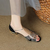 优雅女人味，编织镂空撞色低跟凉鞋DP-9175 商品缩略图5