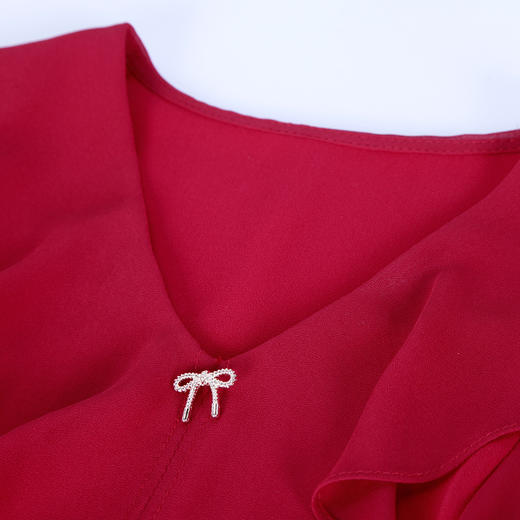 NF899斯尔丽瑟俪2023新款荷叶领法式浪漫轻薄柔美连衣裙 商品图4