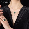 GAONAS 坠链均925银锆石 高纳仕 气质绿色钥匙项链GX049966 商品缩略图4