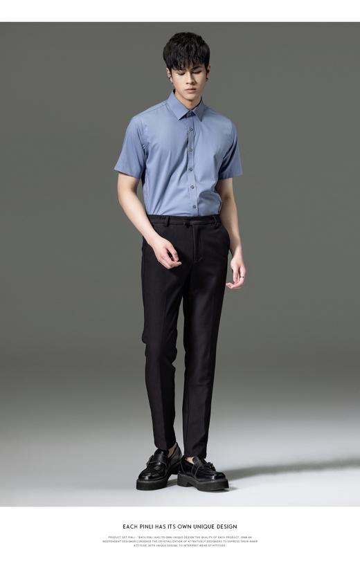 PINLI品立2023夏季新款纯色商务短袖衬衫竹纤维男士上衣休闲衬衣GD232113293——GDV232113293 商品图13
