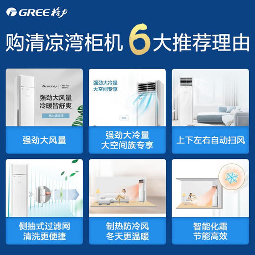 格力/GREE 3匹 定频 三级能效 冷暖空调 清凉湾单元柜机3 RF7.2WQ/NhB-N3JY01 商品图1