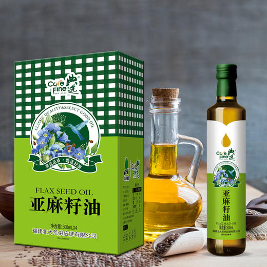 杞冠臻选 | 北大荒·典选 亚麻籽油礼盒（胡麻油）500ml*4 商品图2