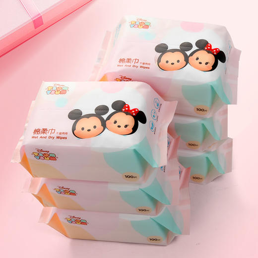 迪士尼Tsum Tsum 干湿两用棉柔巾（6包装）MRJ01-2 商品图0