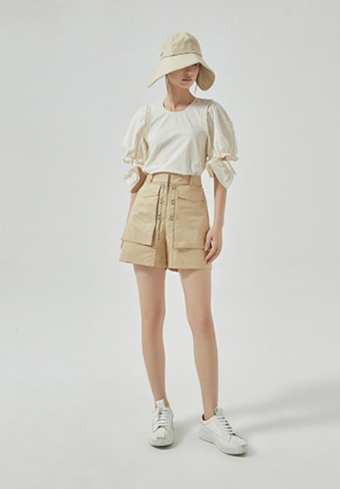 前片金属排扣短裤 商品图0