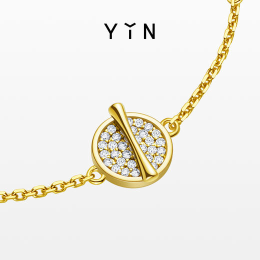 「因」系列 黄金比黑玛瑙钻石手链 商品图1