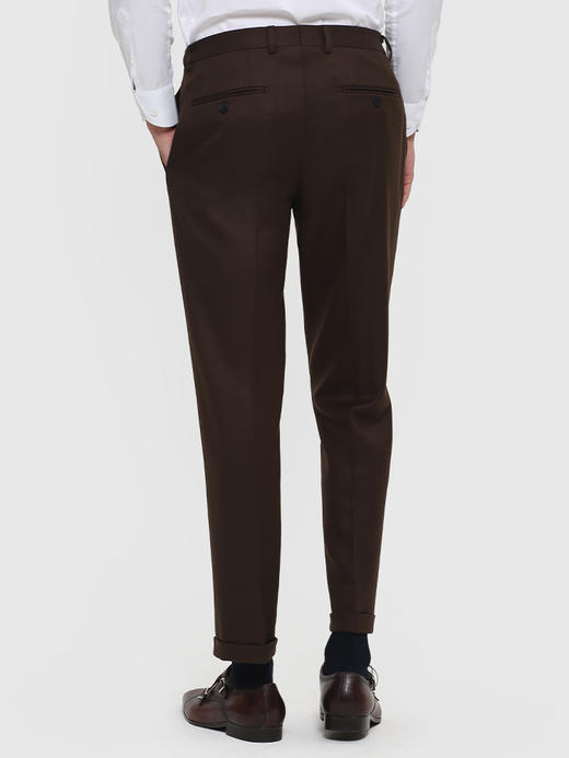 callisto咖棕重磅全羊毛西裤 FRBWP046C 商品图3