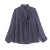 法式洋气，优雅荷叶边仿真丝衬衫春新款女装感别致长袖衬衣KQL-E253N8029 商品缩略图4