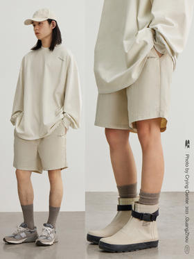 CryingCenter 奶油大地色日系简约橡筋宽松短裤运动热裤 哭喊中心