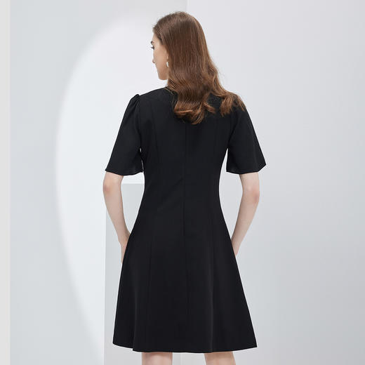 NF8V2斯尔丽瑟俪2023春夏时尚新款手工绣线收腰小A大方荷叶袖型连衣裙 商品图1