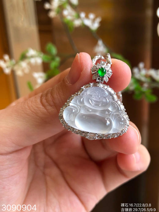 3090904，玻璃佛公吊坠。具体价格微信咨询 商品图2