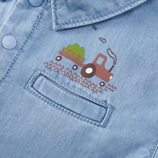 英氏童装男宝软牛仔蛤衣短袖连体衣爬服2023夏季新品YRHBJ2P235A 商品图1