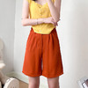 【五分裤口袋款马卡龙西装短裤】女夏季薄款运动休闲裤松紧高腰直筒裤 商品缩略图9