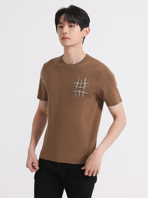 callisto咖啡色棉混纺T恤 SSTSS145C 商品图2
