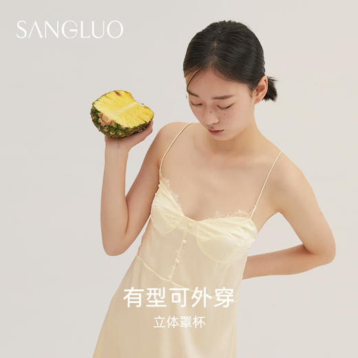 睫毛蕾丝SANGLUO桑罗睡裙桑蚕丝吊带复古优雅风 商品图2