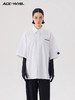 YKYB 23SS斜纹梭织撞色印花短袖衬衫男女廓形宽松休闲外套上衣 商品缩略图0