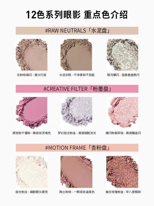 3ce新品风格眼影盘12色-水泥盘RAW NEUTRALS#杏粉盘MOTIONFRANE 商品图2