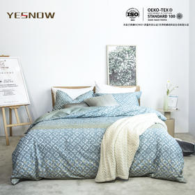 竹节纱色织四件套-清露