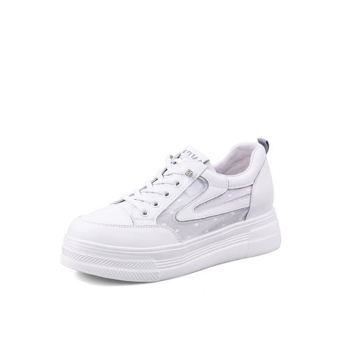 Safiya/索菲娅2023新品春夏百搭透气网面松糕厚底休闲板鞋 SF31112438 商品图5