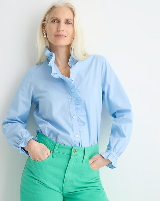 Jcrew轻奢牌 女士甜美浪漫风 棉质衬衫 额外5折只要￥350起 商品图0