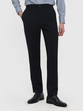 callisto藏青羊毛绒混纺休闲裤 FRCPW201H