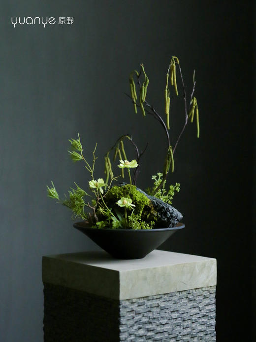 新中式酒店餐桌花圆桌转盘摆花饭店餐厅玄关高端仿真装饰假花摆设 商品图3