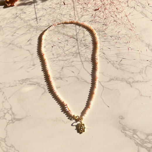 北京仓｜Barbóra-Mini Eye Tag-粉色蛋白石 项链［希腊设计师] 商品图2