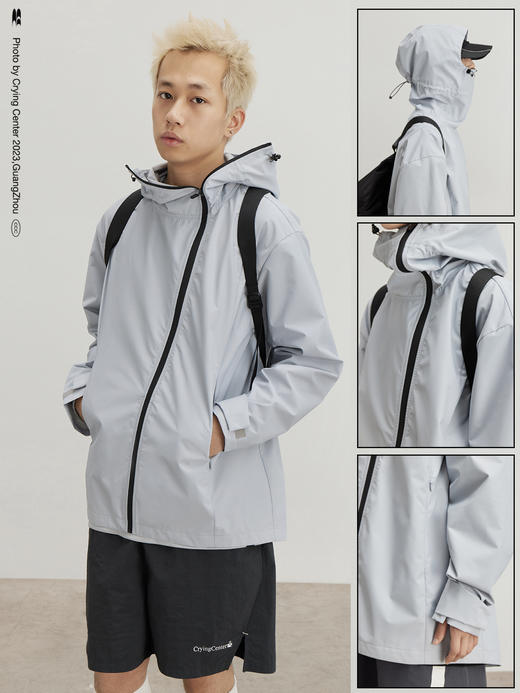 CryingCenter 城市机能斜门襟造型轻户外冲锋衣外套日常通勤徒步 商品图2