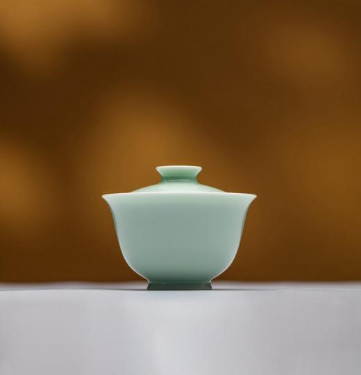 谷雨山房 翠青釉 文心盖碗 商品图0