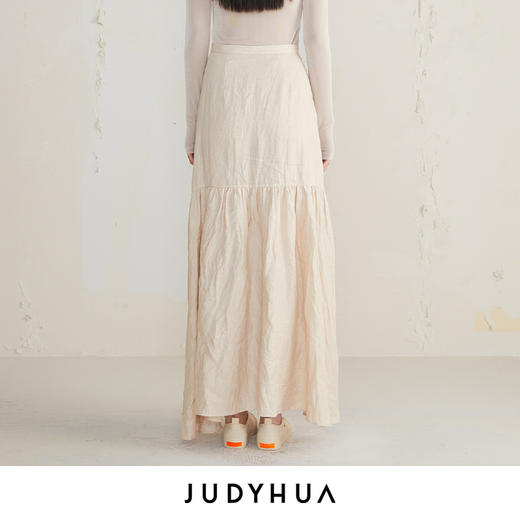 JUDYHUA 麻质弧线皱褶设计款半裙 商品图2