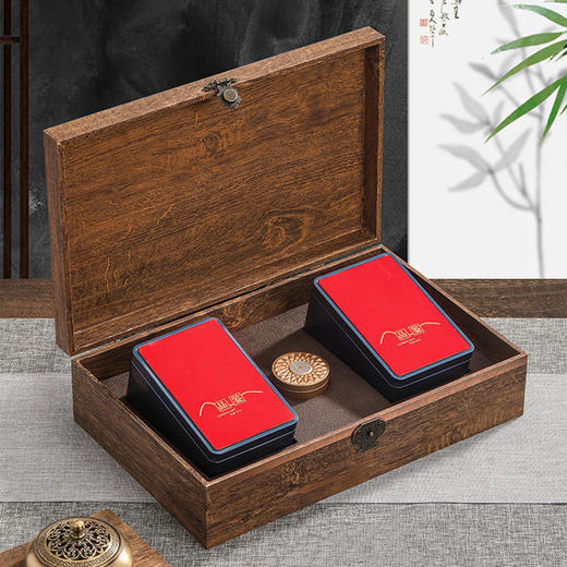 「铁观音木质礼盒装」高山兰香浓香铁观音茶叶礼盒装 送礼长辈250g小泡袋装春节送礼茶饮 商品图0