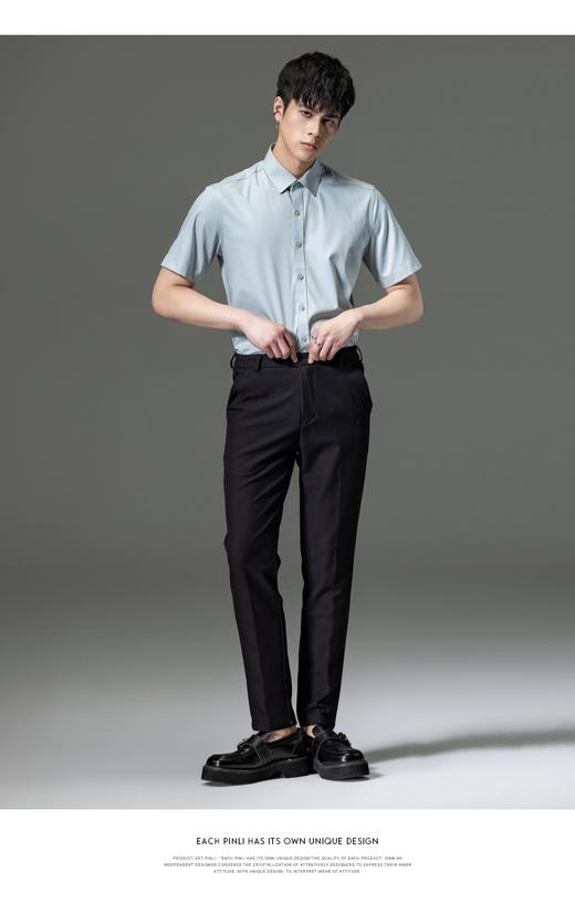 PINLI品立2023夏季新款纯色商务短袖衬衫竹纤维男士上衣休闲衬衣GD232113293——GDV232113293 商品图10