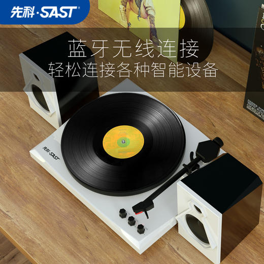 先科SAST 黑胶唱片现代客厅蓝牙音响留声机 WY-011一体組合音响套裝 商品图3