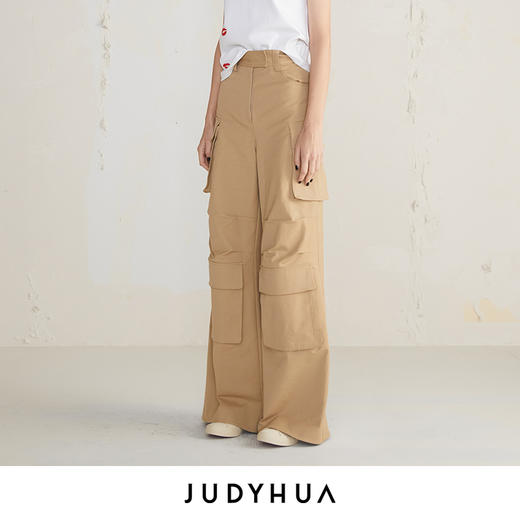 JUDYHUA 口袋设计款工装直筒裤 商品图1