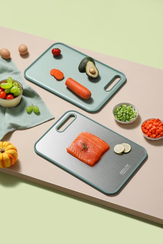【团购展示】DESLON双面抗菌不锈钢菜板-时尚款DFS-CB892B 商品图0