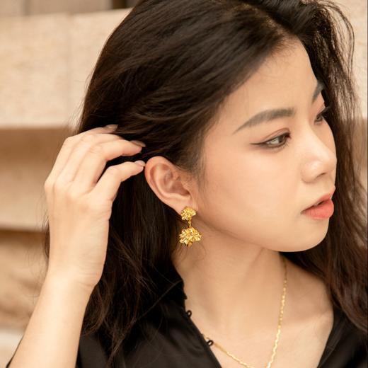 盐岛熔蜡大小块耳环 独特轻奢高级镀金熔岩耳饰 商品图6