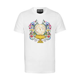 【超惠秒】VERSACE 男士太阳花LOGO图案百搭短袖T恤 11378