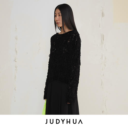 JUDYHUA 镂空设计款针织上衣 商品图1