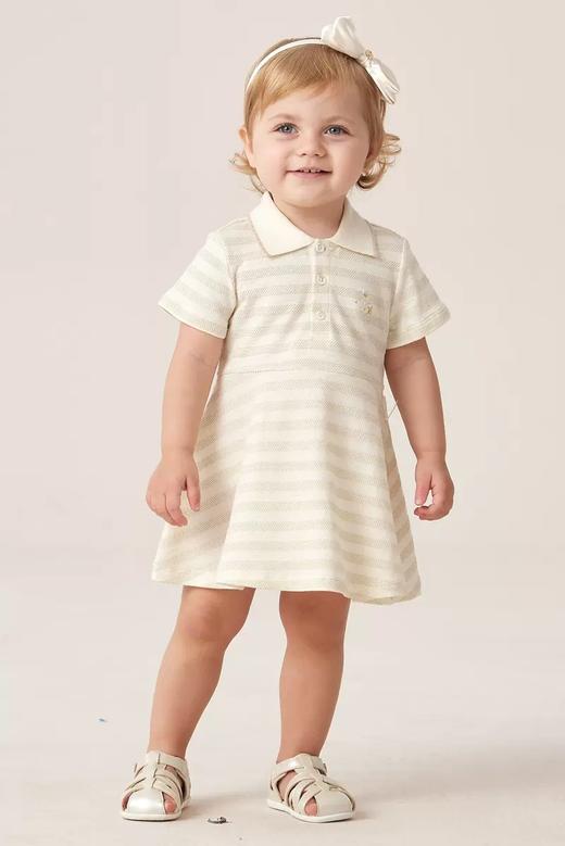 英氏儿童连衣裙2023夏季新款女宝翻领洋气学院风裙子YRLCJ2P415A 商品图3