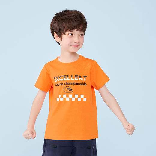 mettekids男童短袖t恤夏季儿童凉感透气童装中大童宽松休闲上衣 商品图0