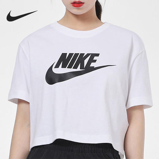 Nike/耐克夏季短款女子圆领短袖休闲运动T恤BV6176-100 商品图0