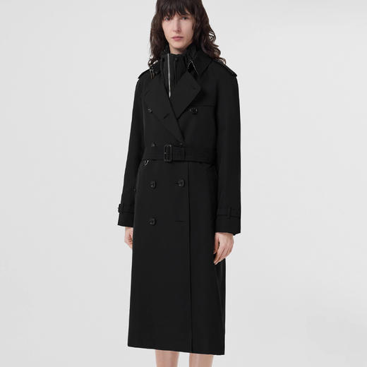 BURBERRY 巴宝莉 女士棉质滑铁卢版型 – 长款 Heritage Trench 束腰风衣 黑色 8045784 A1189 商品图1