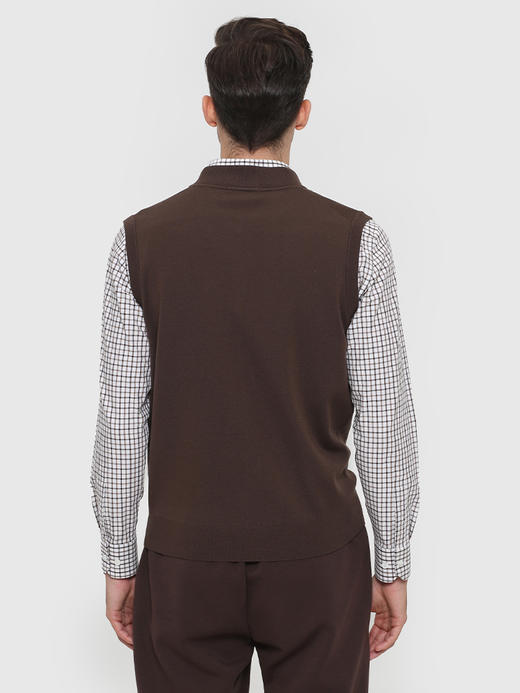 callisto咖色毛晴拉链开衫棒球领针织马甲 FRVST008C 商品图2