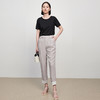IN AND ON52186新款醋酸质感翻边休闲裤女高腰显瘦百搭锥型裤通勤 商品缩略图1