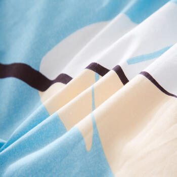 恒源祥 家纺四件套全棉纯棉斜纹印花床品双人四件套 摇曳纷飞HYX013TJ 适用200*230被套 商品图3