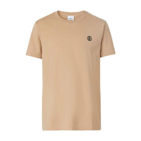 BURBERRY 巴宝莉 男士TB专属标识装饰棉质圆领短袖T恤 卡其色 8053424 A7405